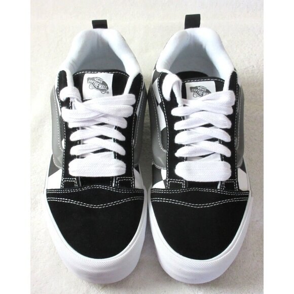Vans Men's Knu Skool Mega Checkerboard Black White Skate Shoes sizes NIB - Picture 3 of 5